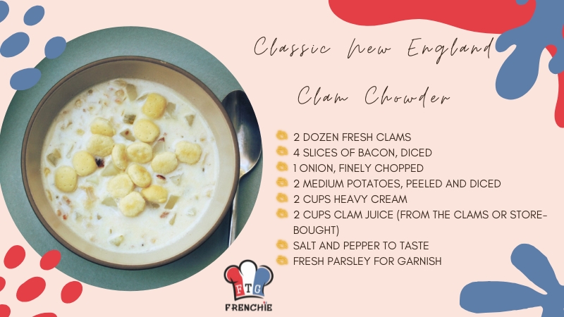 The Image Shows the Ingredients for Classic New England Clam Chowder