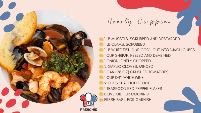 The Image Shows the Ingredients for Hearty Cioppino