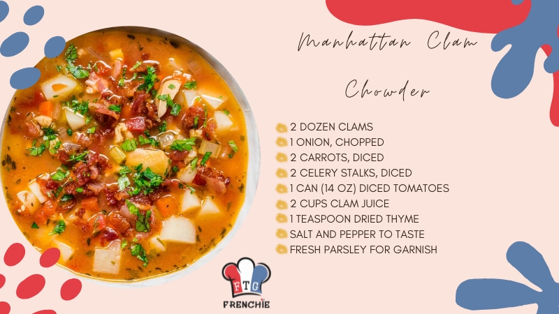 The Image Shows the Ingredients for Manhattan Clam Chowder