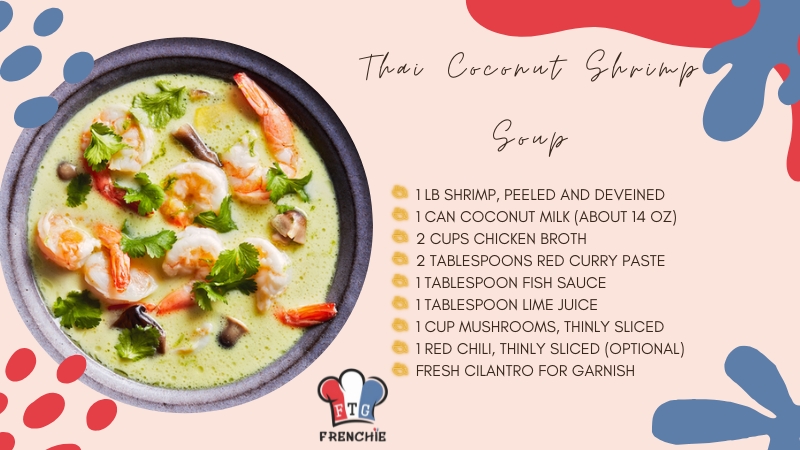 The Image Shows the Ingredients for Thai Coconut Shrimp Soup